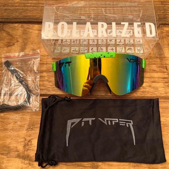 Pit Viper Sunglasses, Neon Green w/ Black Splatter Frames - Picture 1 of 1